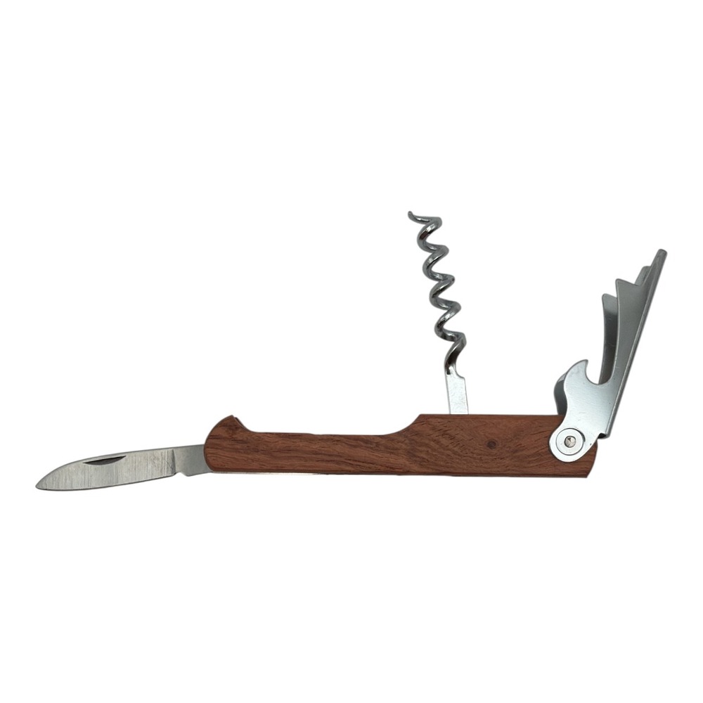 Corkscrew Wine Bottle Opener Waiters Key Double Hinged, Foil Cutter Picnic Time